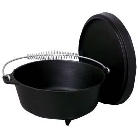 2-Gallon Seasoned Cast Iron Dutch Oven with Lid and Spiral Metal Handle 2-Gallon Seasoned Cast Iron Dutch Oven with Lid and Spiral Metal Handle
