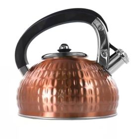3-Liter Stainless Steel Whistling Teapot Kettle in Copper 3-Liter Stainless Steel Whistling Teapot Kettle in Copper