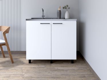 Utility sink cabinet Burwood, Two Shelves, White Finish Utility sink cabinet Burwood, Two Shelves, White Finish